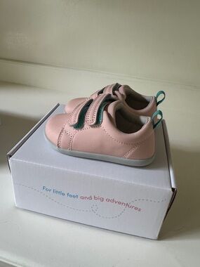 Kids Soft Pink Sneaker with Teal Trim - Comfortable Everyday Shoe